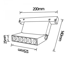 FOCO LINEAL 10W 3000K MAGNETO NEGRO
