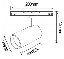 FOCO 20W 3000K MAGNETO NEGRO TRIAC