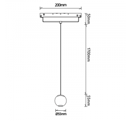 COLGANTE BOLA 7W 3000K MAGNETO NEGRO/ORO