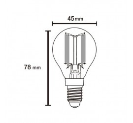 LED E14 2.2W 4000K 470lm  Transparente
