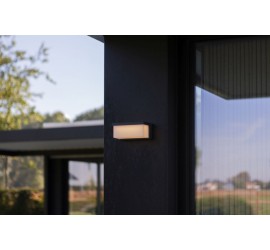 ZELNA SOLAR HÍBRIDO LED PARED 1 LUZ GRIS OSCURO