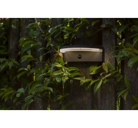 VYZOR SOLAR LED PARED 1 LUZ PIR GRIS OSCURO