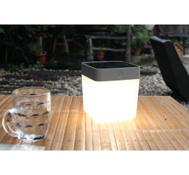 SOBREMESA CUBE SOLAR LED PORTÁTIL 1 LUZ GRIS