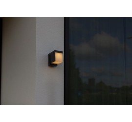 PRIMA SOLAR HÍBRIDO LED PARED 1 LUZ PIR GRIS OSCURO