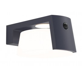MOON SOLAR LED PARED 1 LUZ PIR GRIS OSCURO