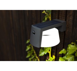 MOON SOLAR LED PARED 1 LUZ PIR GRIS OSCURO