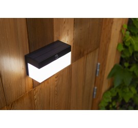 FRAN SOLAR LED PARED 1 LUZ PIR NEGRO LUTEC CONNECT
