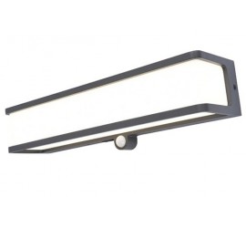 DOBLO SOLAR LED PARED 1 LUZ LARGA PIR GRIS OSCURO