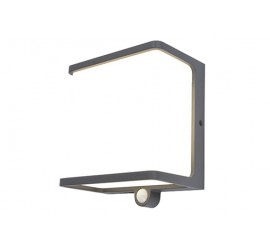 DOBLO SOLAR LED PARED 1 LUZ MEDIA PIR GRIS OSCURO