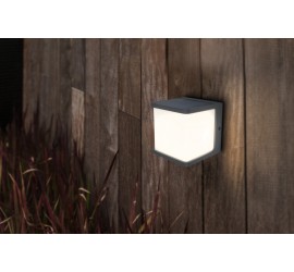 DOBLO EXTERIOR LED SOLAR PARED PIR 1 LUZ GRIS OSCURO