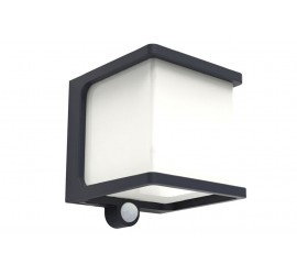 DOBLO EXTERIOR LED SOLAR PARED PIR 1 LUZ GRIS OSCURO