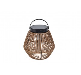 COPPA SOLAR LED PORTÁTIL 1 LUZ NEGRO RATAN TEJIDO