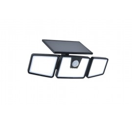 BRITI SOLAR LED PARED 3 LUCES PIR NEGRO