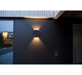 BELKA SOLAR HÍBRIDO LED PARED ARRIBA & ABAJO 2 LUCES PIR GRIS OSCURO