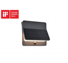 ALETA SOLAR LED PARED 2 LUCES PIR GRIS OSCURO