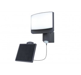 SUNSHINE SOLAR LED PARED 1 LUZ PIR GRIS OSCURO PLUS SOLAR PANEL