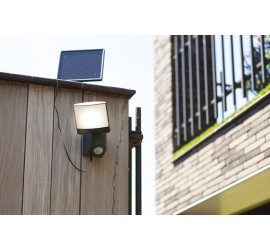 SUNSHINE SOLAR LED PARED 1 LUZ PIR GRIS OSCURO PLUS SOLAR PANEL