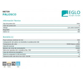 BALIZA LED PALOSCO 6W-500Lm-3000K