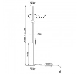Pie De Salón LED Dimable VERTICAL Negro MANTRA