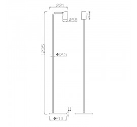 Pie De Salón 1 Luz SAL BLANCO