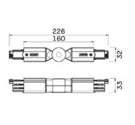 Conector esquina CARRILES MONOFASICOS Negro